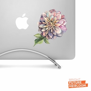 Watercolor Dahlia Flower - High-Quality Printed Vinyl Decal Aesthetic Stickers, Cool Car Decals or Laptop Stickers