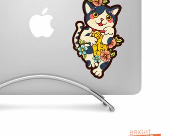 Lucky Cat - High-Quality Printed Vinyl Decal Aesthetic Stickers, Cool Car Decals or Laptop Stickers