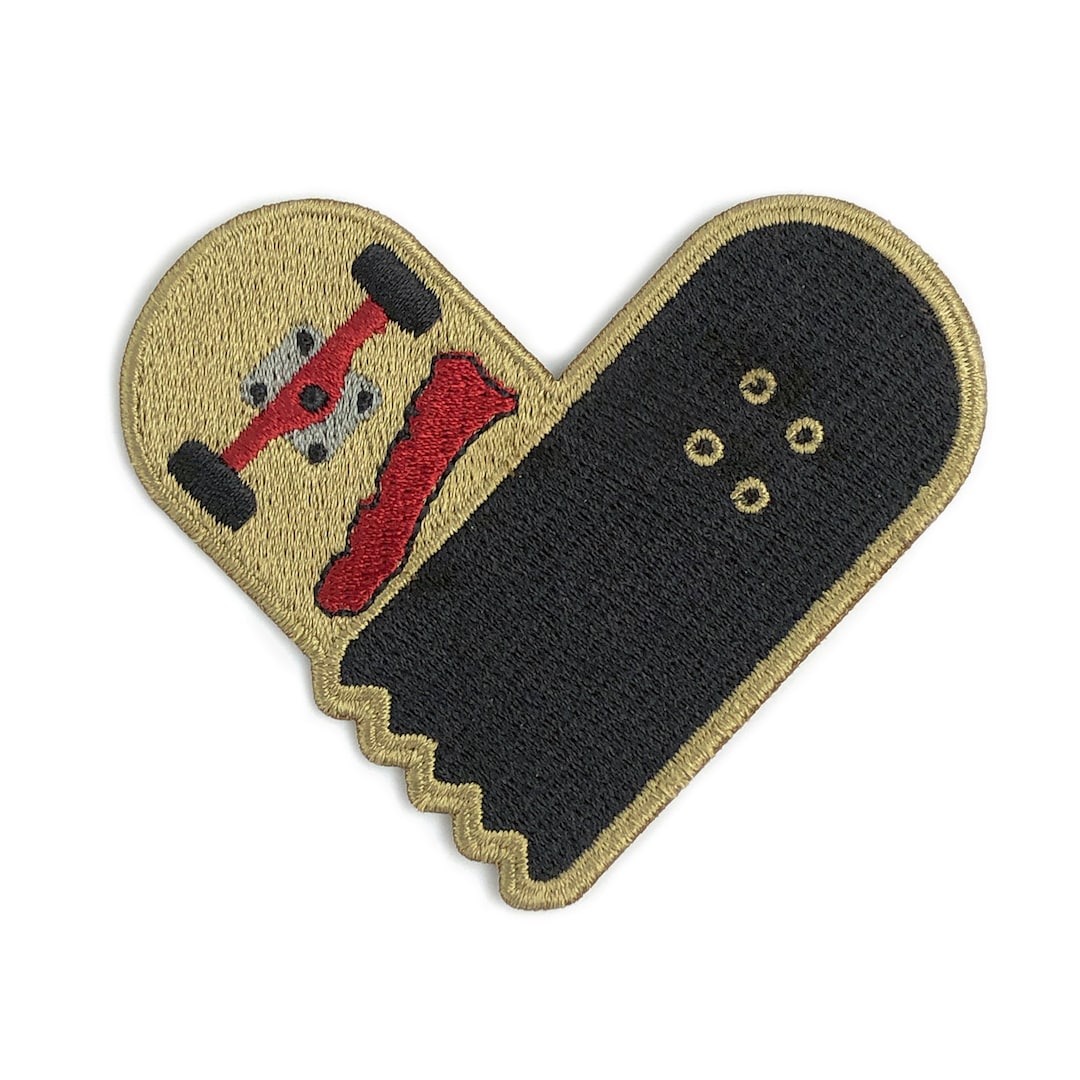 Broken Skateboard Heart Patch Skate Deck Heart Patch, Skate Punk Patch, Skateboard Deck, Gift
