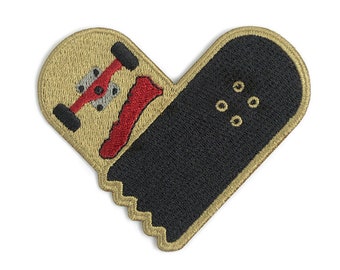 Broken Skateboard Heart Patch - Skate Deck Heart Patch, Skate Punk Patch, Skateboard Deck, Gift for Skateboarder