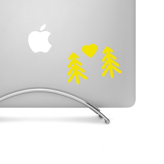Trees and Heart - Show Your Outdoor Love!  - High-quality Custom Cut Vinyl Decal, the Perfect Funny Car Decal or MacBook Pro Sticker
