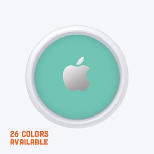 Apple AirTag Skin - Solid Color with Apple Logo - Cut Vinyl Apple AirTags Sticker Vinyl Double Sided Skin Decal - High Quality Cut Vinyl