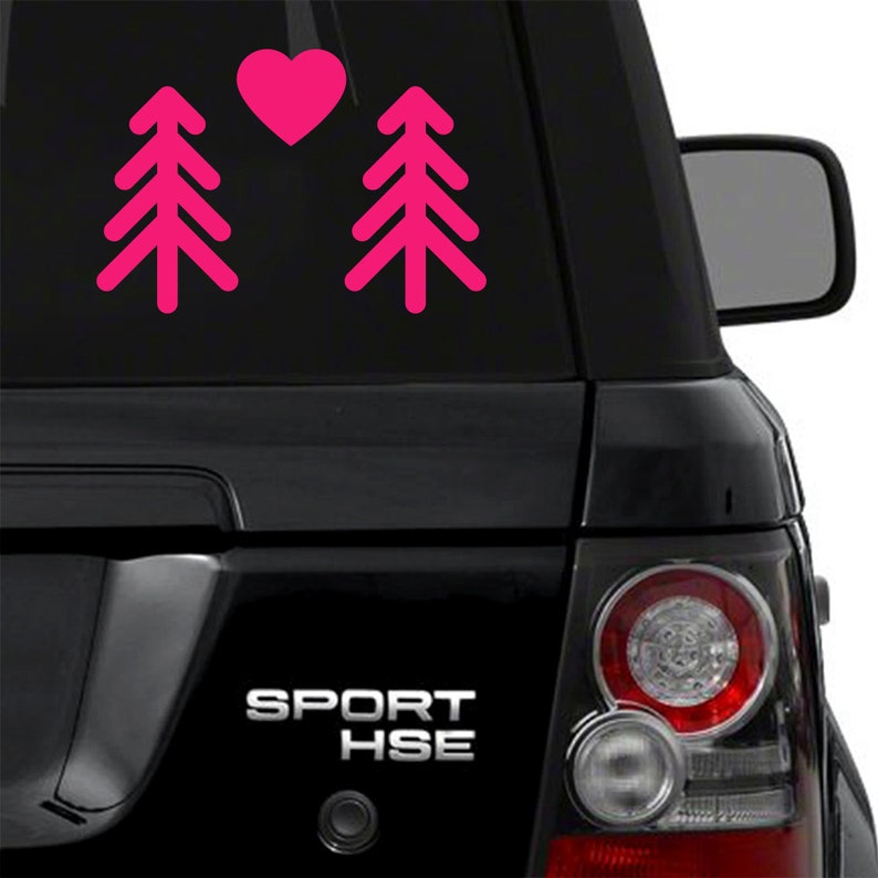 Trees and Heart - Show Your Outdoor Love! - High-quality Custom Cut Vinyl Decal, the Perfect Funny Car Decal or MacBook Pro Sticker zdjęcie 4