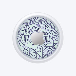 Apple AirTag Skin - Teal and Blue Geometric Pattern - Apple AirTags Sticker Double Sided Skin Printed Vinyl Decal
