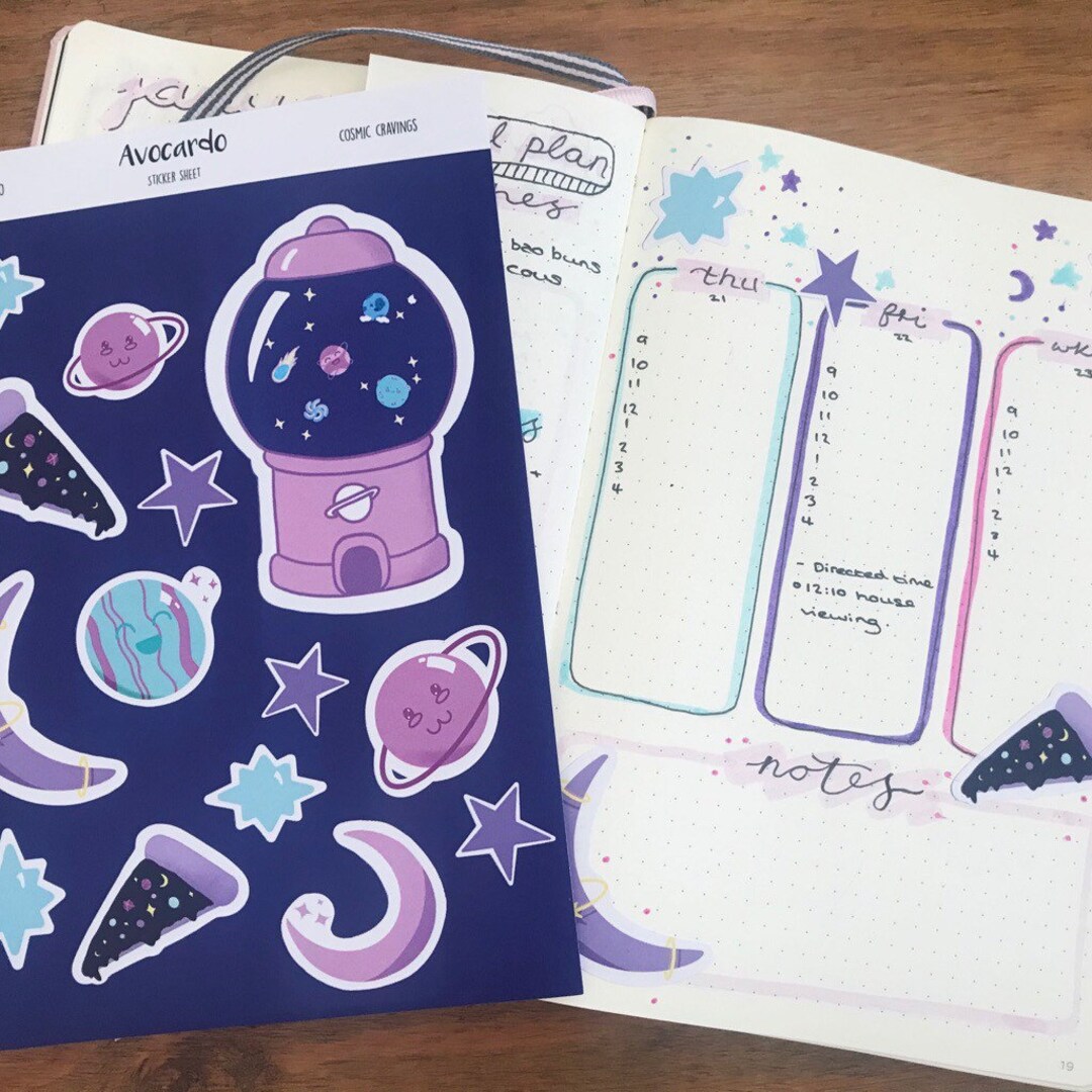 Sticker Sheet Bullet Journal Stickers Planner Stickers Space Stickers ...