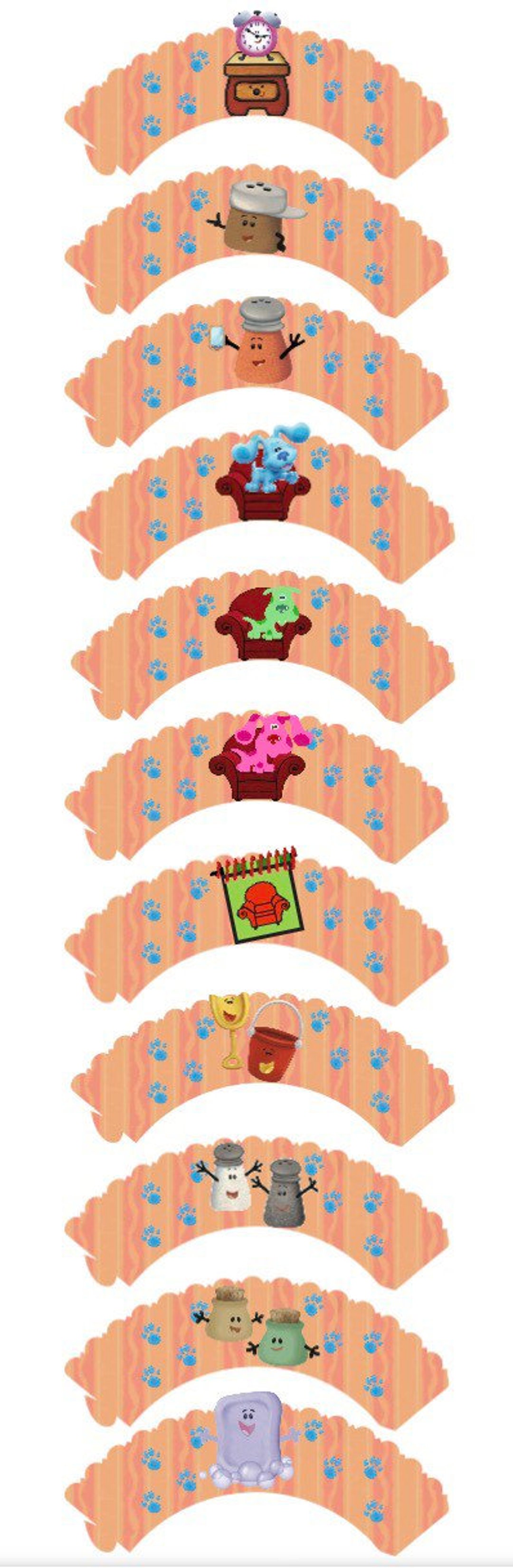 12 Blues Clues Inspired Cupcake Wrappers - Etsy