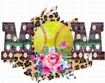 MOM, Softball, Softball MOM, Serape Marquee font, PNG, instant download, sublimation Design, Clip art