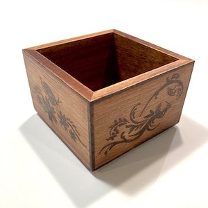 Birds and butterflies dip bowl- wood burned dip bowl- small wood box