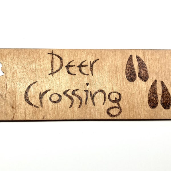 Deer crossing small wood sign- wood mini sign- deer crossing sign