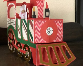 Adorable Santa train box card