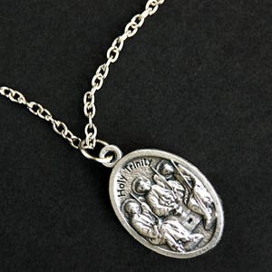 Holy Trinity Necklace. Catholic Necklace. Holy Trinity Medal Necklace. Patron Saint Necklace. Christian Jewelry. Religious Necklace.