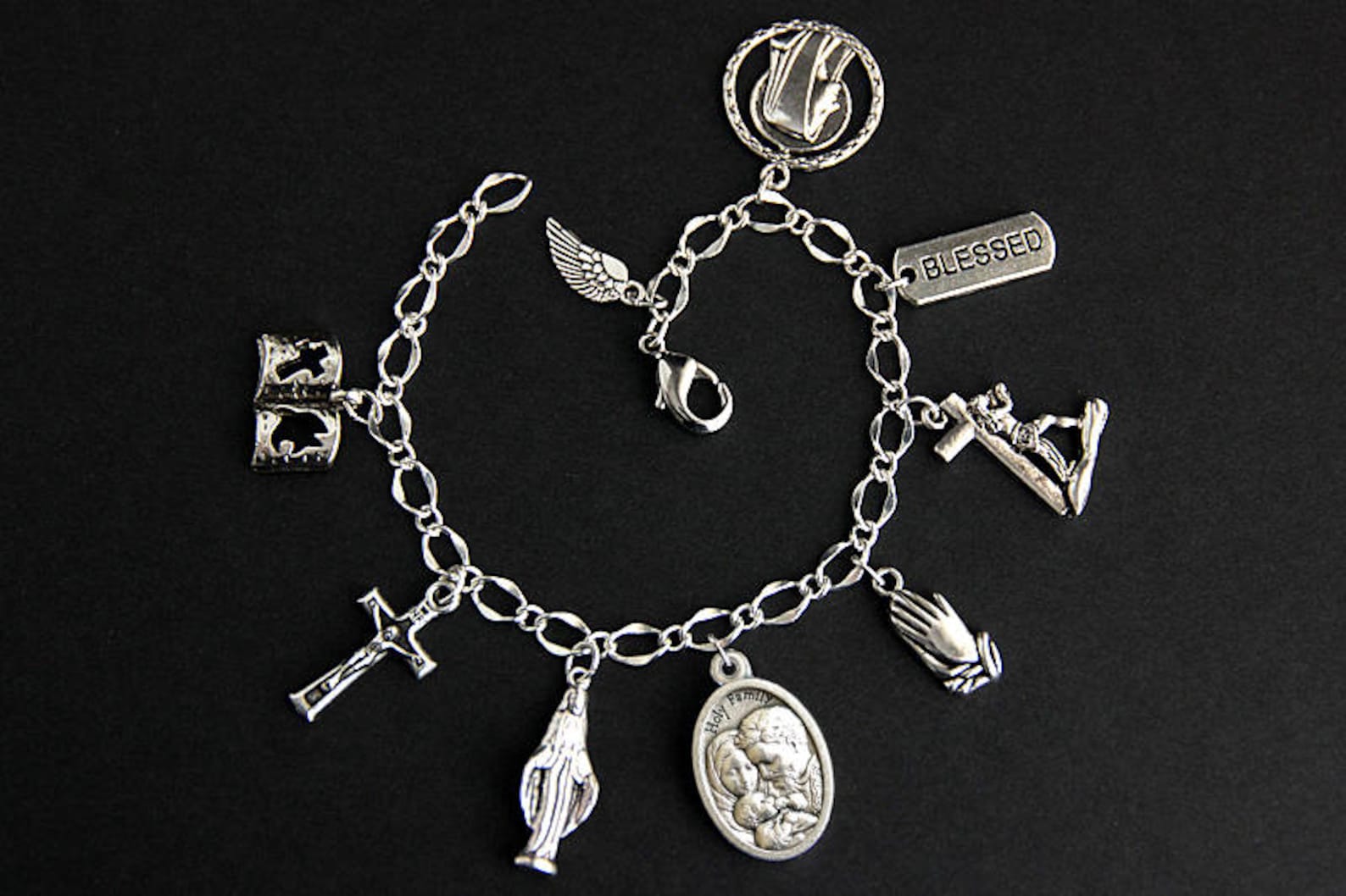 Holy Family Bracelet. Christian Bracelet. Catholic Charm Bracelet