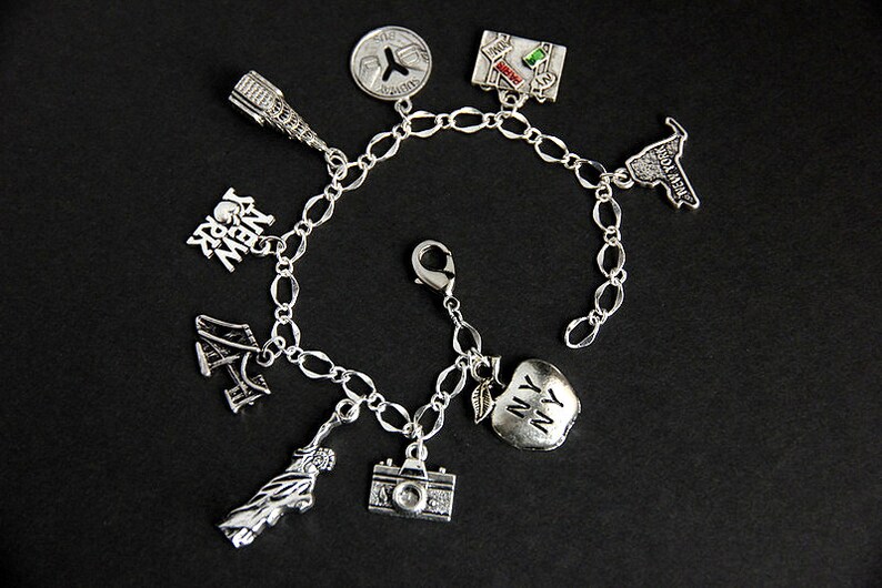 New York City Bracelet. NYC Charm Bracelet. Big Apple Etsy