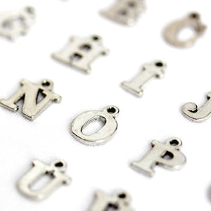 Initial Charm. Block Letter Charm. Alphabet Charm. Add-On Charm for Charm Bracelets. Personalized Charm. Silver Plated Charm.