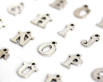 Initial Charm. Block Letter Charm. Alphabet Charm. Add-On Charm for Charm Bracelets. Personalized Charm. Silver Plated Charm.