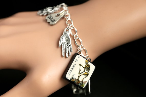 Tarot Card Bracelet. Death Charm Bracelet. Divination Bracelet