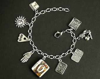 Tarot Bracelet. The World Charm Bracelet. Divination Bracelet. Silver Bracelet. Il Mondo Bracelet Tarot Jewelry. Metaphysical Jewelry.