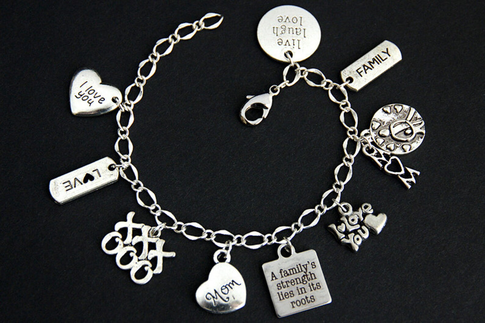 Mother Bracelet. Family Love Charm Bracelet. Mom Bracelet. Etsy