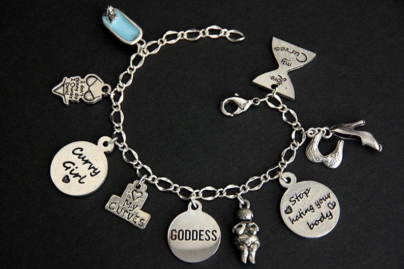 Curvy Girl Bracelet. Love Your Body Charm Bracelet. Plus Size Etsy