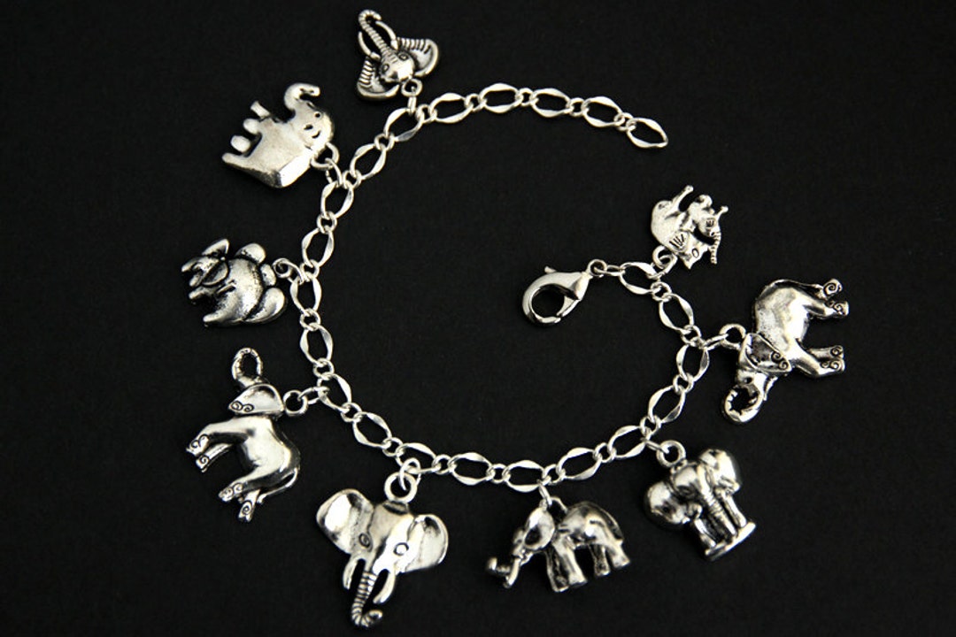 Elephant charm bracelet deals