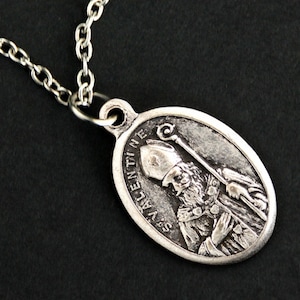 Saint Valentine Necklace. Christian Necklace. St Valentine Medal ...