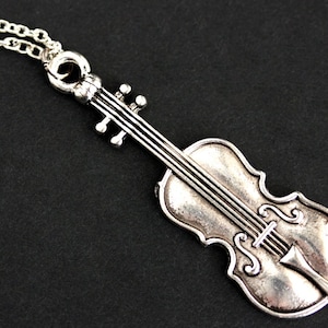 Cello Necklace. Violin Necklace. Classical Music Charm Necklace. Viola Necklace. Silver Necklace. Music Jewelry. Handmade Necklace.