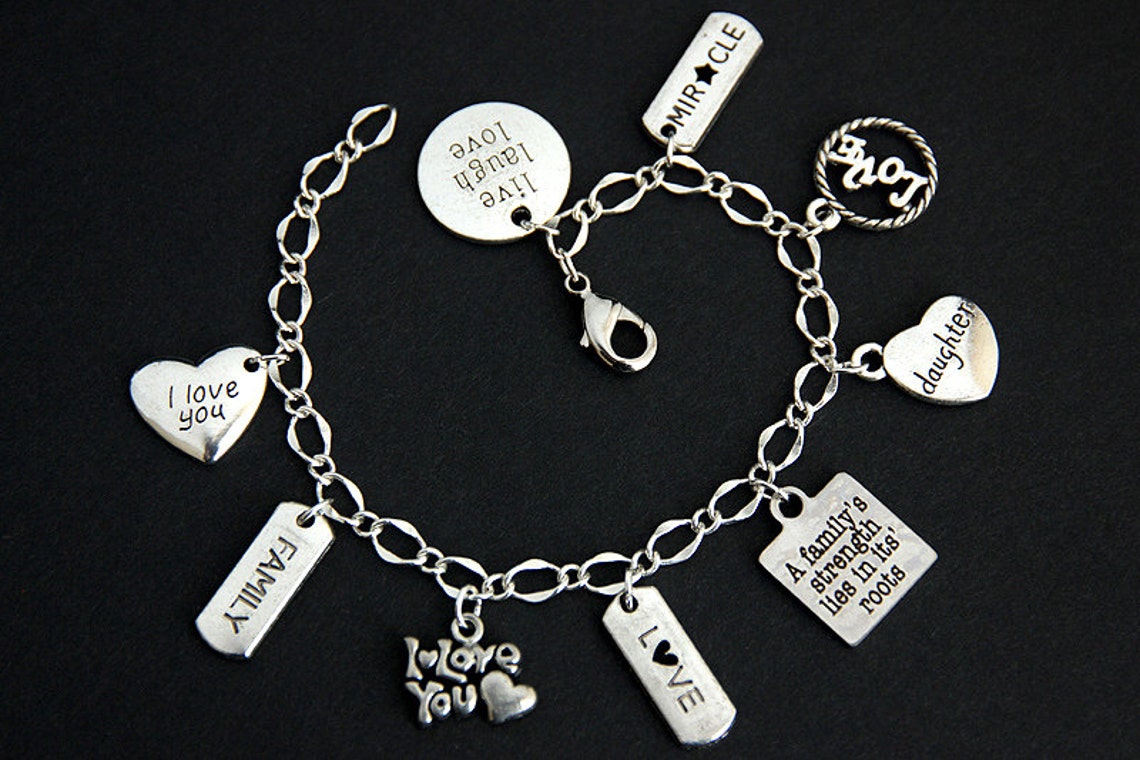 Daughter Bracelet. Family Tree Charm Bracelet. Family Etsy UK
