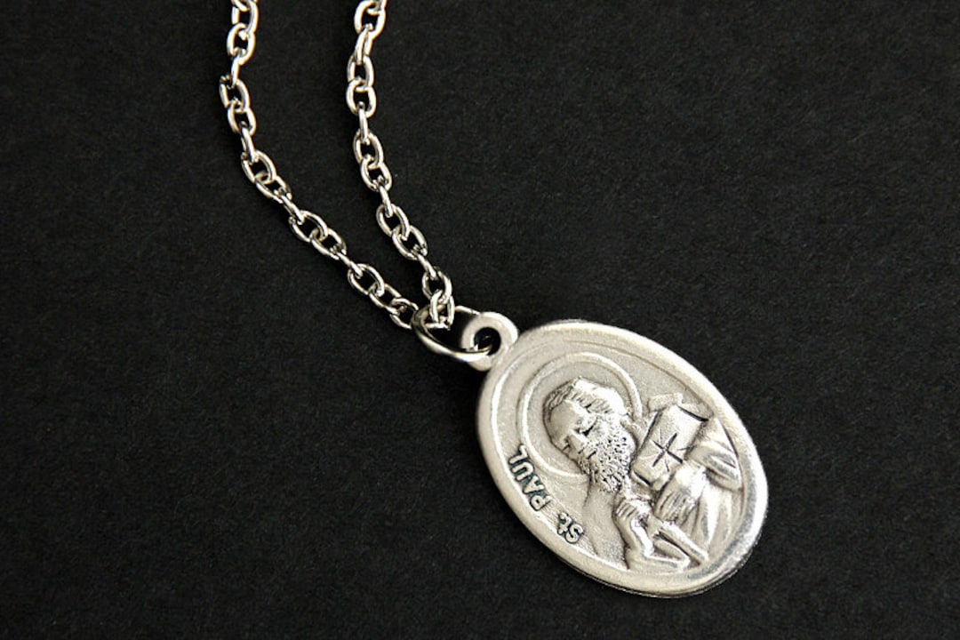 Saint Peter Necklace. Catholic Saint Necklace. St Paul Medal Etsy