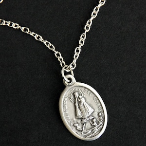 Caridad del Cobre Necklace. Catholic Necklace. Our Lady of Charity Medal Necklace. Patron Saint Necklace. Mary Necklace. Religious Necklace.