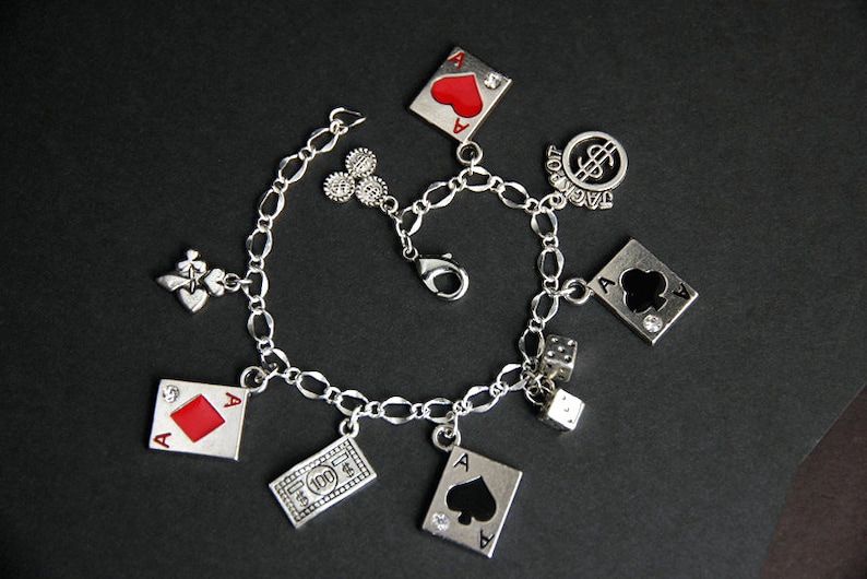 Gambling Bracelet. Poker Charm Bracelet. Poker Bracelet. Etsy