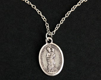 Our Lady of Prompt Succor Necklace. Christian Necklace. OL of of Prompt Succor Medal Necklace. Catholic Jewelry. Religious Necklace.