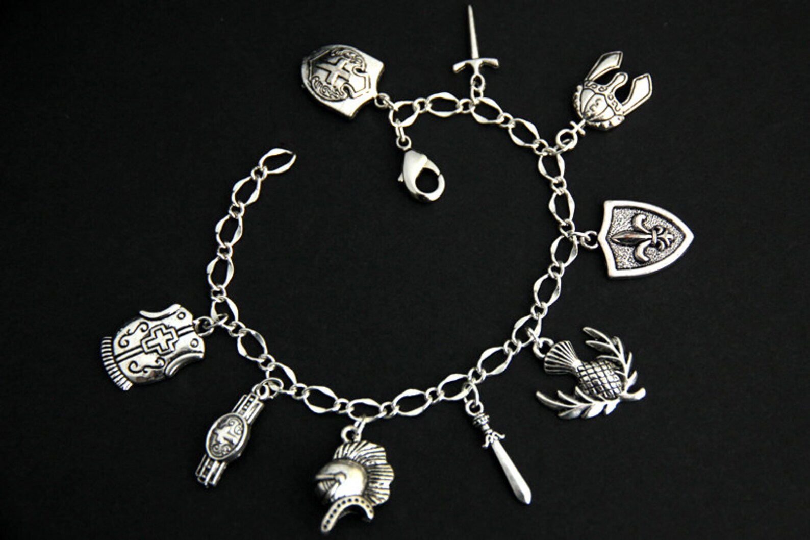 Renaissance Bracelet. Crusades Charm Bracelet. Ren Faire Etsy