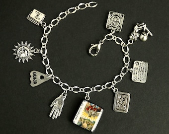 Tarot Bracelet. Judgement Charm Bracelet. Divination Bracelet. Silver Bracelet. Il Giudizio Bracelet Tarot Jewelry. Metaphysical Jewelry.