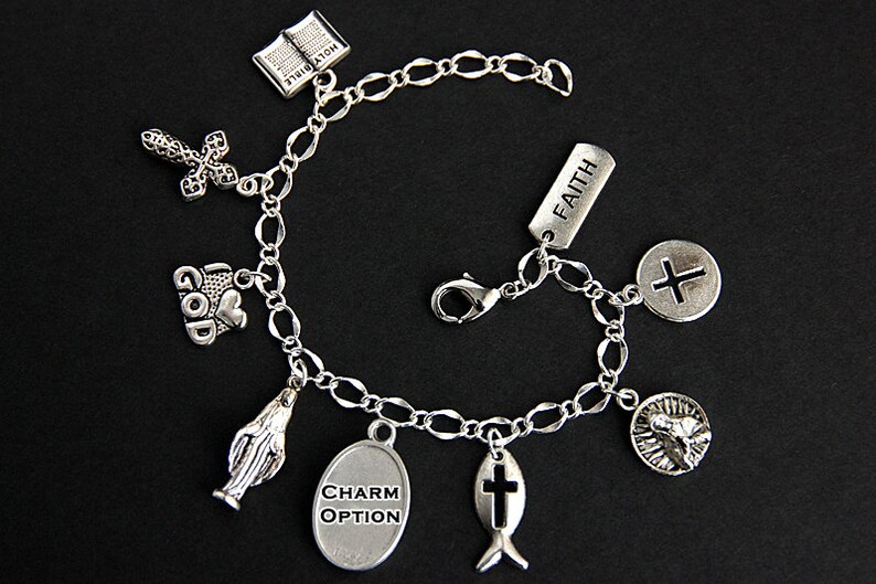 Religious Bracelet. Catholic Charm Bracelet. Christian Etsy