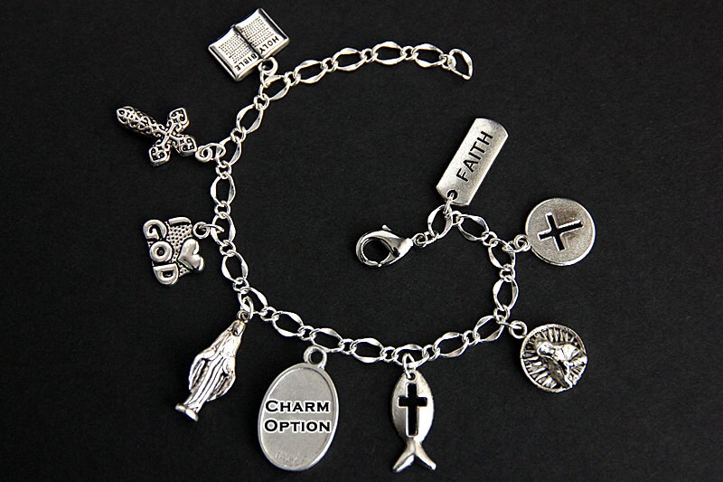 Religious Bracelet. Catholic Charm Bracelet. Christian Etsy