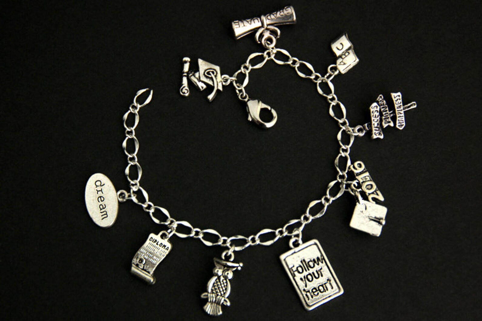 Graduation Bracelet. Graduation Gift Charm Bracelet. Graduate Etsy