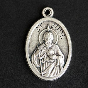 Saint Jude Necklace. Catholic Necklace. St Jude Saint Medal Necklace. Patron Saint Necklace. Christian Jewelry. Religious Necklace. image 2