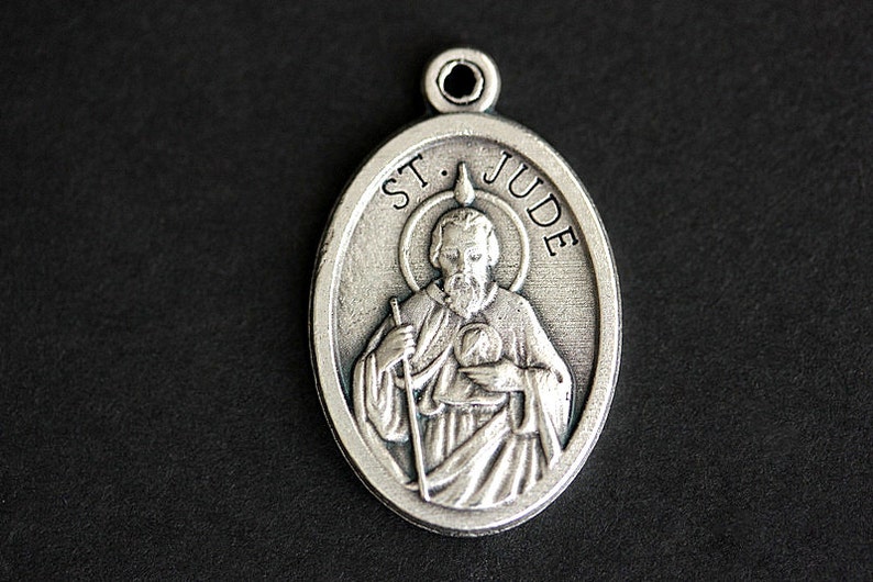 Saint Jude Necklace. Catholic Necklace. St Jude Saint Medal Necklace. Patron Saint Necklace. Christian Jewelry. Religious Necklace. image 2