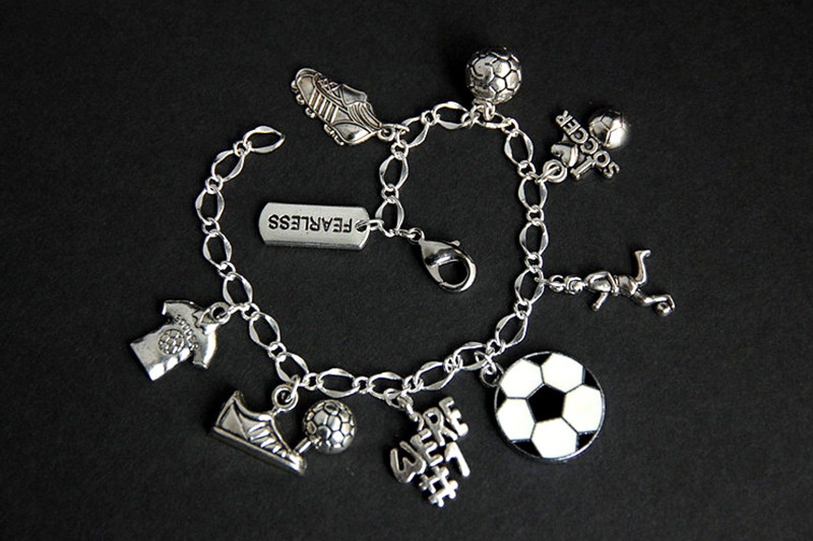 Soccer Bracelet. Soccer Charm Bracelet. Soccer Lover Sports Etsy