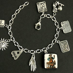 Tarot Bracelet. The Magician Charm Bracelet. Divination Bracelet. Silver Bracelet. Il Bagatto Bracelet. Tarot Jewelry. Metaphysical Jewelry.