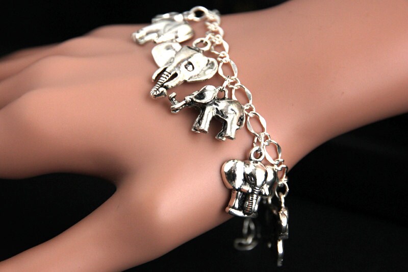 Elephant Bracelet. Elephant Charm Bracelet. Elephant Lover Etsy