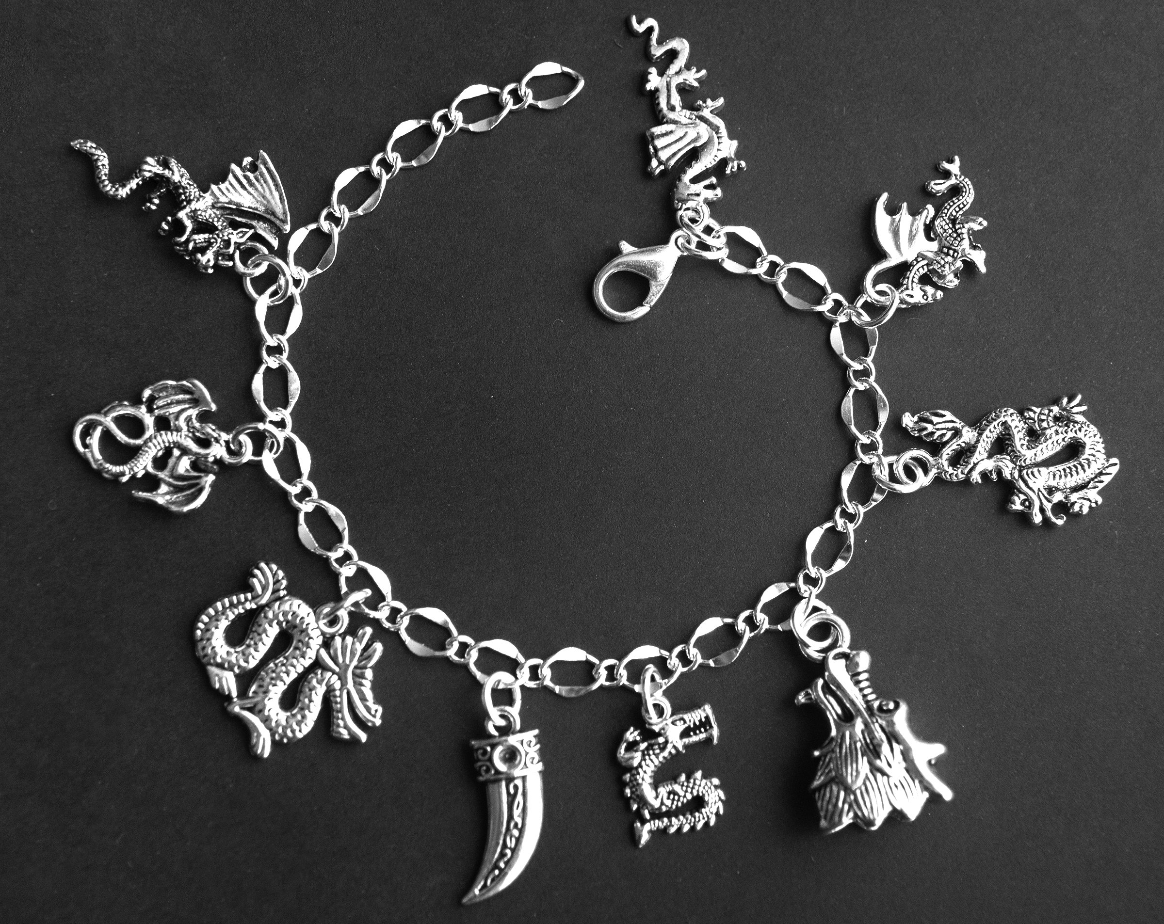 Dragon Bracelet. Eastern and Western Dragons Charm Bracelet. Etsy