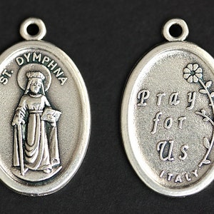 Saint Dymphna Necklace. Catholic Saint Necklace. St Dymphna Medal Necklace. Patron Saint Necklace. Christian Jewelry. Religious Necklace. image 4