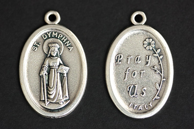 Saint Dymphna Necklace. Catholic Saint Necklace. St Dymphna Medal Necklace. Patron Saint Necklace. Christian Jewelry. Religious Necklace. image 4