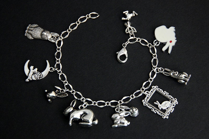Rabbit Charm Bracelet Hand-Enameled, Pearls, and Bunny Charms for Easter –  Blackberry Designs Jewelry
