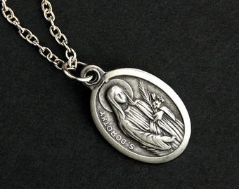 Saint Dorothy Necklace. Catholic Necklace. St Dorothy Medal Necklace. Patron Saint Necklace. Catholic Jewelry. Religious Necklace.