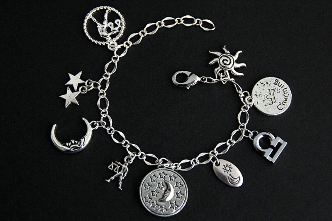 Libra Bracelet. Libra Charm Bracelet. Zodiac Bracelet. Sun Etsy