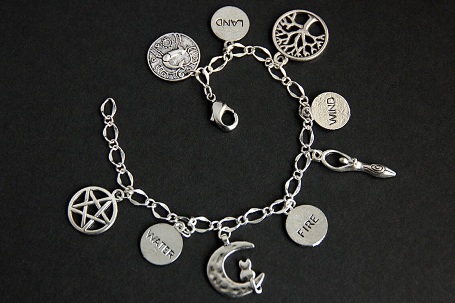 Pagan Bracelet. Earth Religion Charm Bracelet. Wicca Bracelet. Etsy