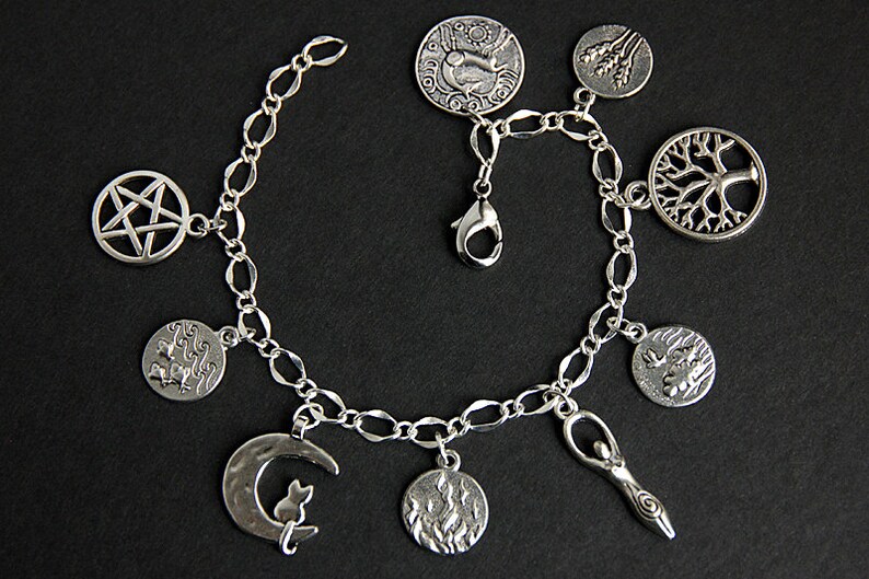 Pagan Bracelet. Earth Religion Charm Bracelet. Wicca Bracelet. Etsy