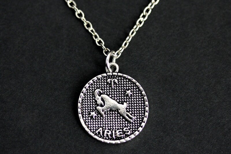 Aries Necklace. Zodiac Necklace. Aries Charm Necklace. Silver Necklace. Sun Sign Necklace. Horoscope Jewelry. Handmade Necklace.